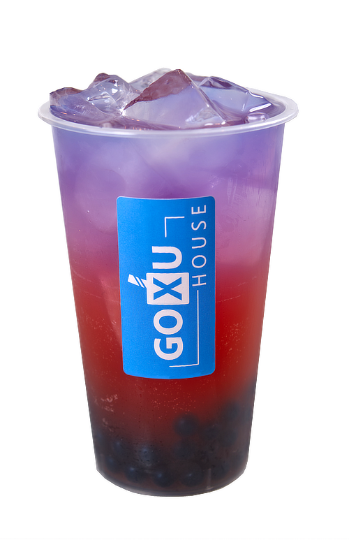 Arcade Punch Bubble Tea – Blueberry-flavored tea with a sweet and tangy twist.