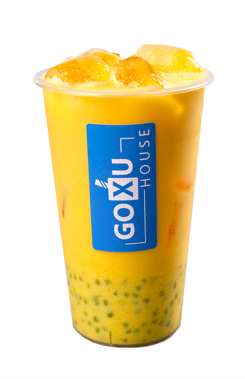 Coconut Mango Sago – Refreshing coconut milk tea with mango puree and tapioca pearls.