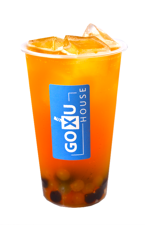 Tropical Thunder Bubble Tea – Passion fruit and mango blend for a tropical, fruity taste.