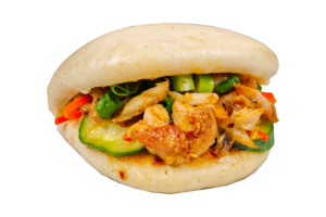 Teriyaki Chicken Bao – Bao with tender chicken in a savory teriyaki sauce.