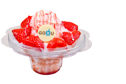 Strawberry Bingsu – Shaved ice dessert with fresh strawberry flavor.